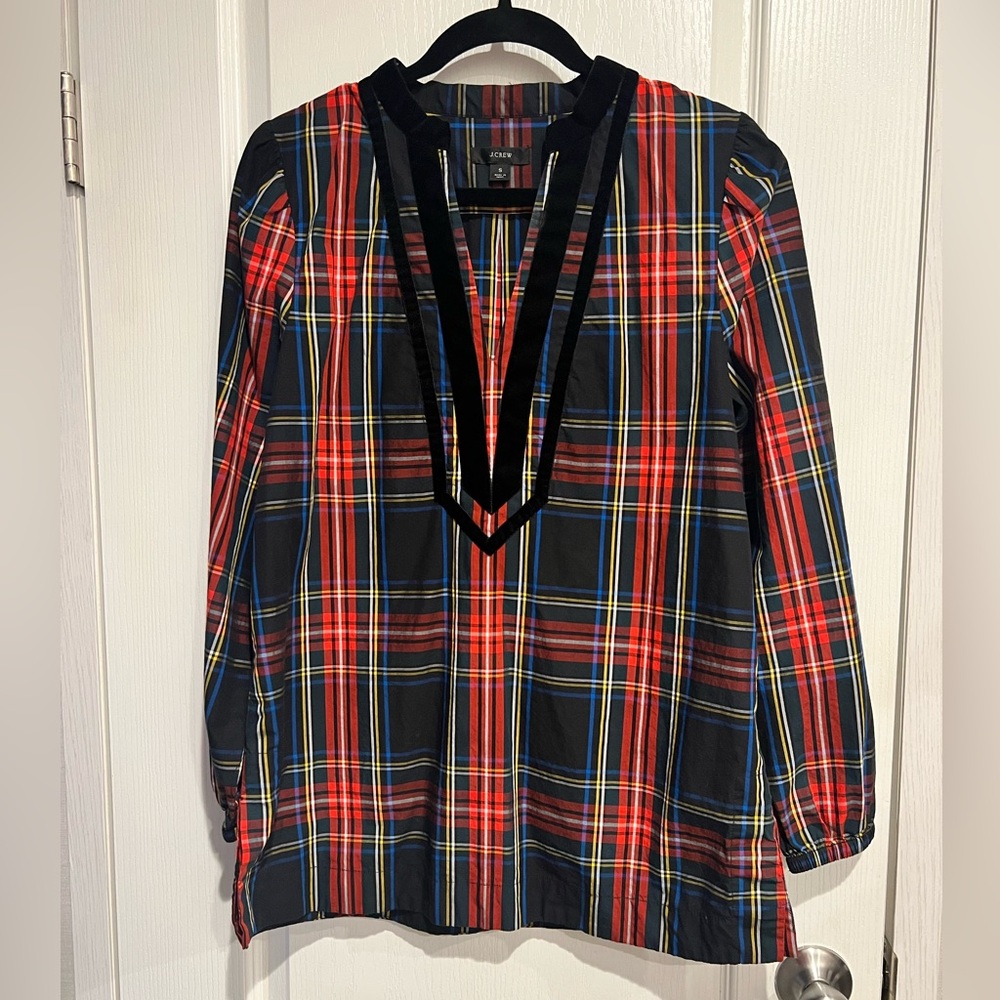 J. Crew Women's Plaid Top - Red and Black